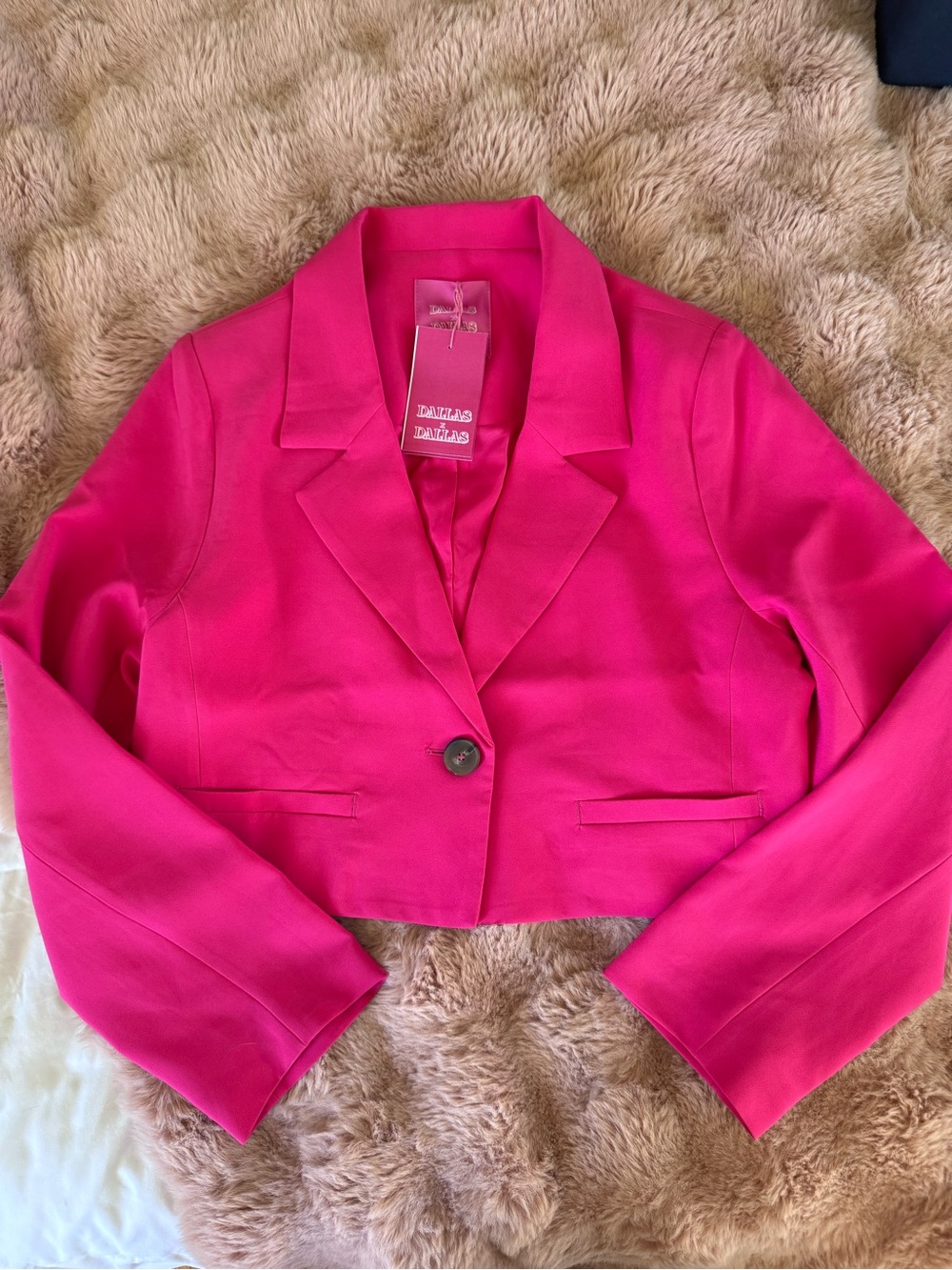 NWT Dallas X Dallas Cropped Bright Pink Blazer